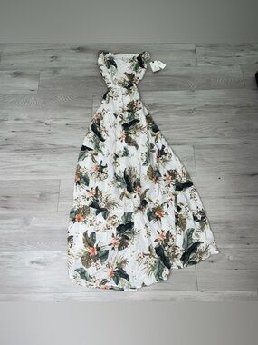 NWT RIP CURL Maxi Dress M Floral Vacation Resortwear Coastal Casual Euro-summer